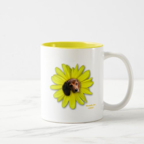 Blooming Beagle Yellow Flower Mug