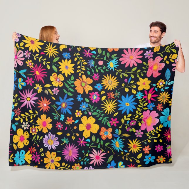 Blooming Beautiful design 60x80 Fleece Blanket (In Situ)