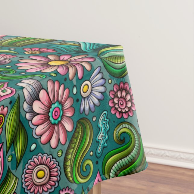 Blooming Beautiful Flowers Tablecloth (In Situ)