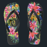 Blooming Beautiful Tropical Flowers Flip Flops<br><div class="desc">See my Categories and Collections for matching products coming. 'Looks like a tropical vacation or beach wedding to me! Compare them to Designer Flip Flops at a much higher price, and here you have a bold statement that says you have style and know how to show it. I'll post a...</div>