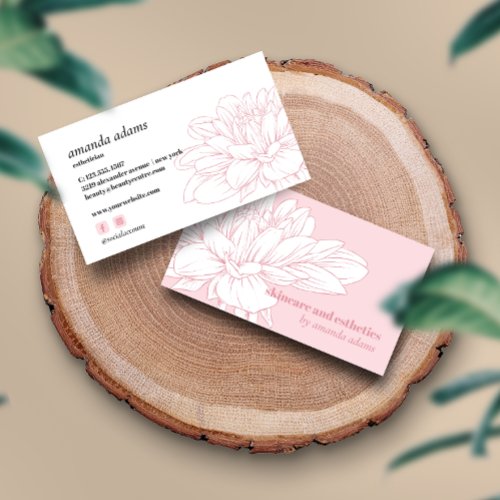 Blooming Beauty  Blush Pink Skincare esthetician Business Card