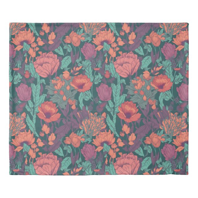 Blooming Beauty Colorful Flowers Duvet Cover (Front)