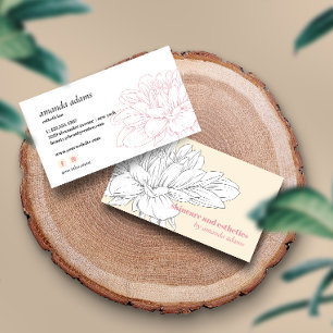 Blooming Beauty   Cream Gray Skincare esthetician Business Card