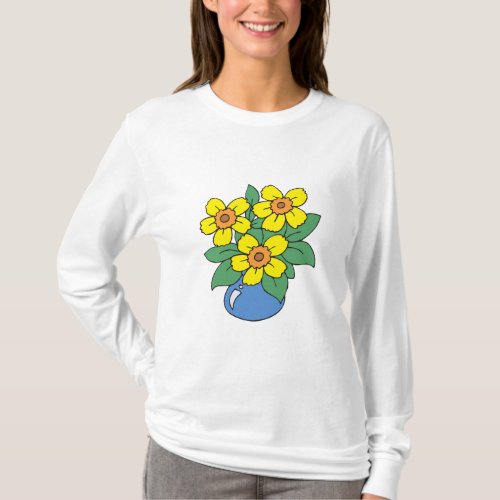 Blooming Beauty Flowers in a Pot T_Shirt
