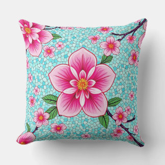Blooming Beauty Mosaic Throw Pillow