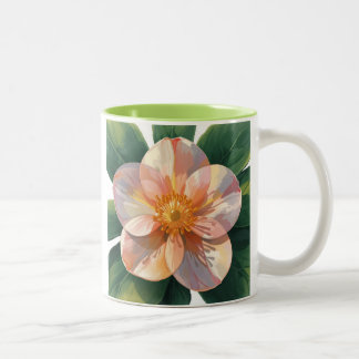 "Blooming Beauty Mug: Vibrant Warda Illustration" Two-Tone Coffee Mug