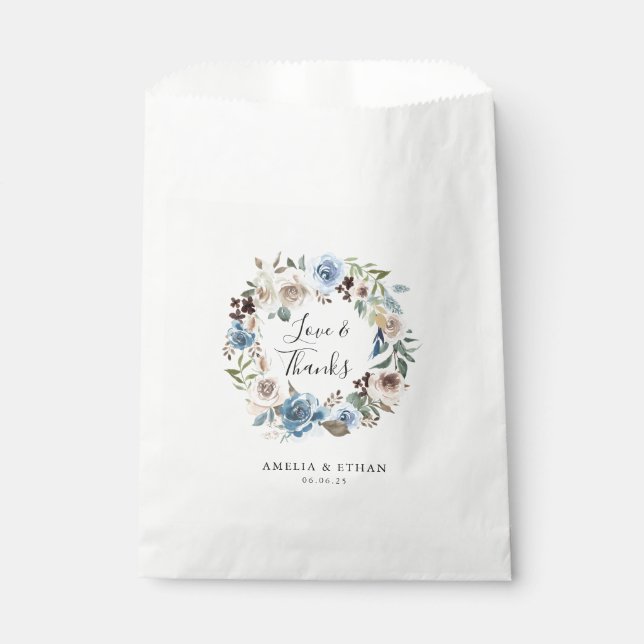Blooming Beauty | Personalized Wedding Thank You Favor Bag (Front)