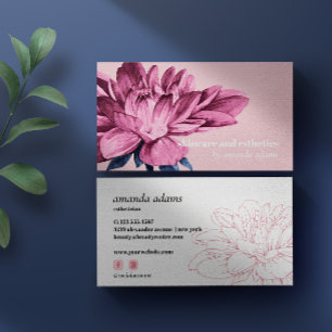 Blooming Beauty   Watercolor Skincare esthetician Business Card