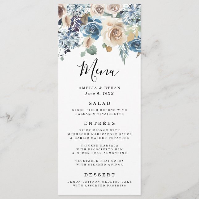 Blooming Beauty | Wedding Menu Card (Front)