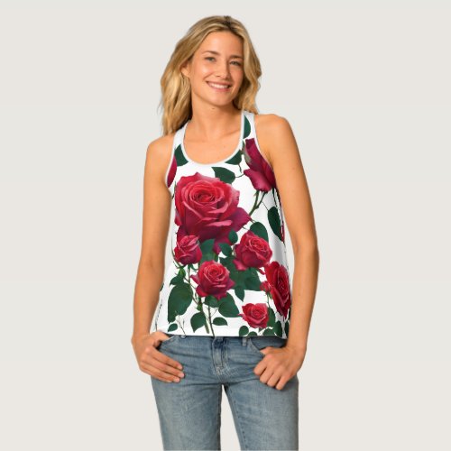 Blooming Beauty Womens Rose Tank Top