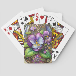 Blooming Birds Foot Violets Wildflowers Easter Egg Poker Cards