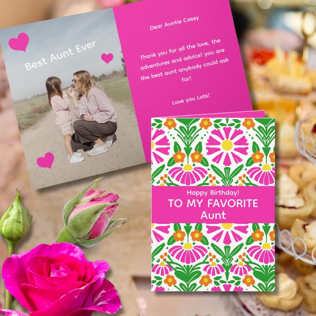 Blooming Birthday Wishes! To Favorite Aunt Card (Creator Uploaded)