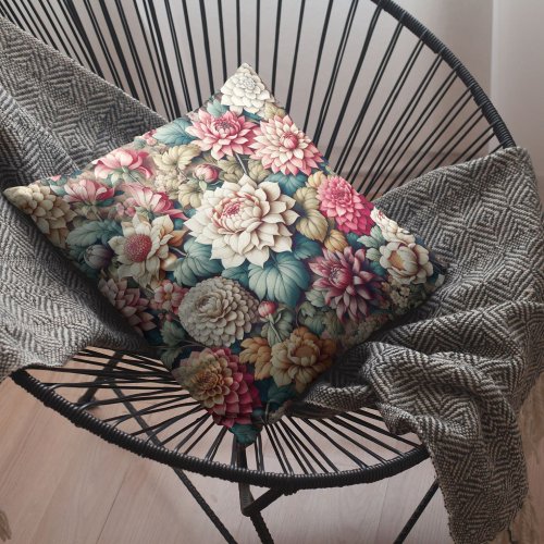 Blooming Bliss Floral Throw Pillow