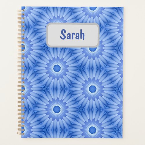 Blooming Blue and White Flowers Planner