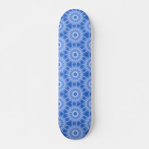 Blooming Blue and White Flowers Skateboard