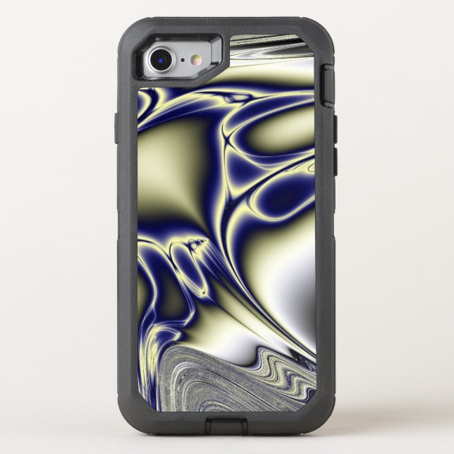 Blooming Blue Fractal Otterbox iPhone Case (Back)