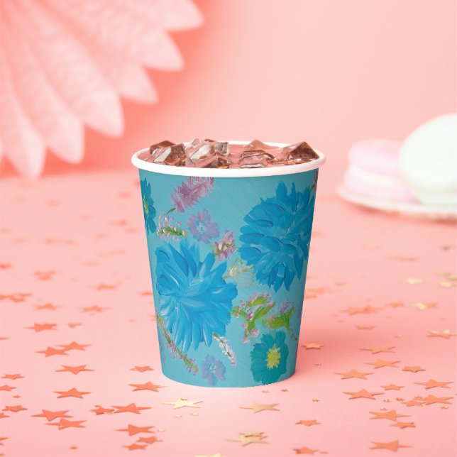 Blooming Bluebells Floral Paper Cups (Insitu)