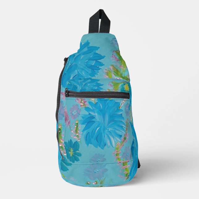Blooming Bluebells Floral Sling Bag (Front)