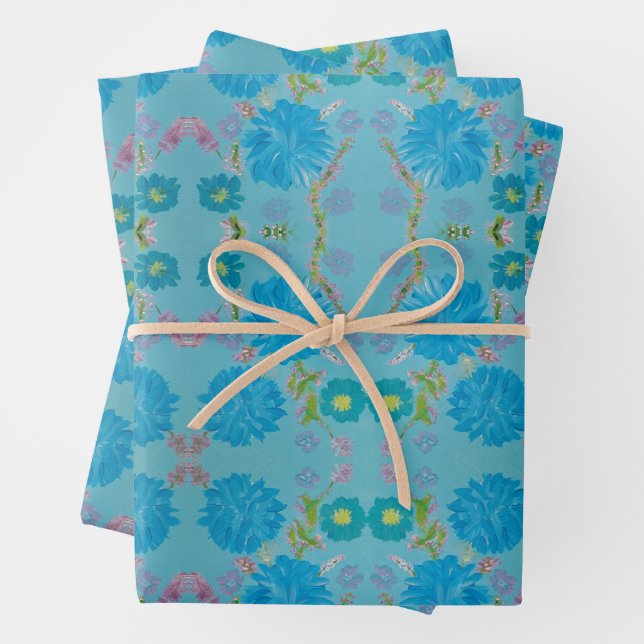 Blooming Bluebells Floral Wrapping Paper (In situ)