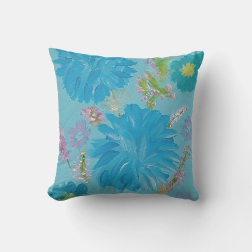 Blooming Bluebells Outdoor Accent Pillow 16x16