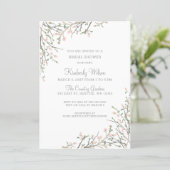 Blooming Blush Floral Wedding Bridal Shower Invitation (Standing Front)