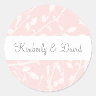 Blooming Blush Floral Wedding Classic Round Sticker
