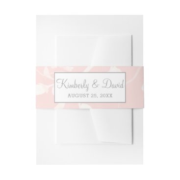 Blooming Blush Floral Wedding  Invitations Invitation Belly Band