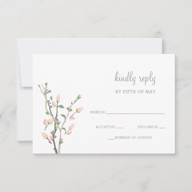 Blooming Blush Floral Wedding rsvp (Front)