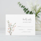 Blooming Blush Floral Wedding rsvp (Standing Front)