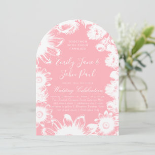 Blooming Blush Pink Floral Wedding Invitations