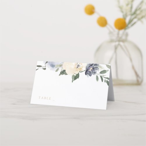 Blooming botanical dusty blue Wedding place cards