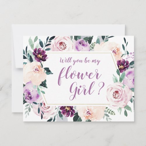 Blooming botanical Will you be my flower girl Invitation