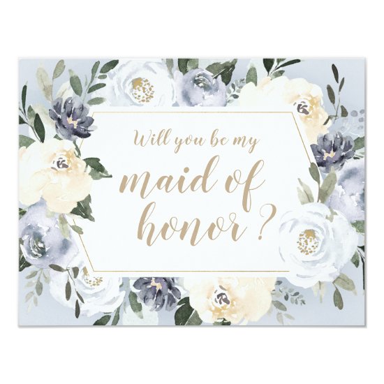 Blooming botanical Will you be my maid of honor Invitation