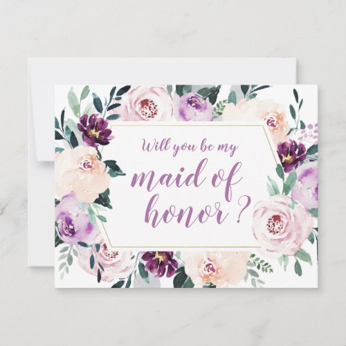 Blooming botanical Will you be my maid of honor Invitation