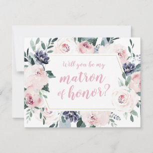 Blooming botanical Will you be my matron of honor Invitation