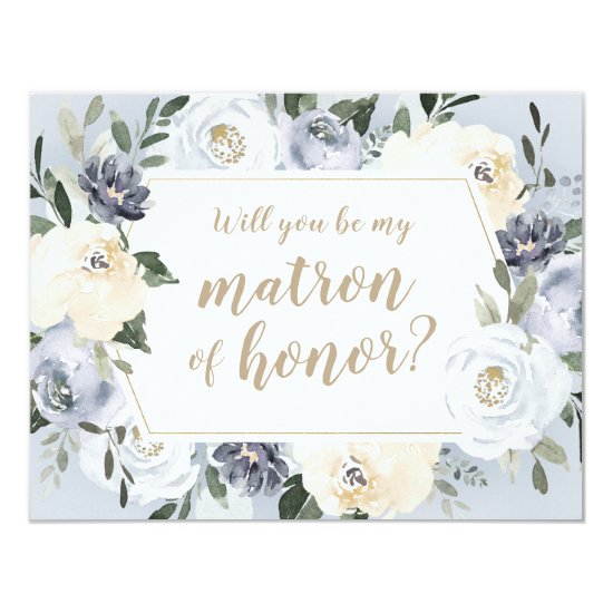 Blooming botanical Will you be my matron of honor Invitation