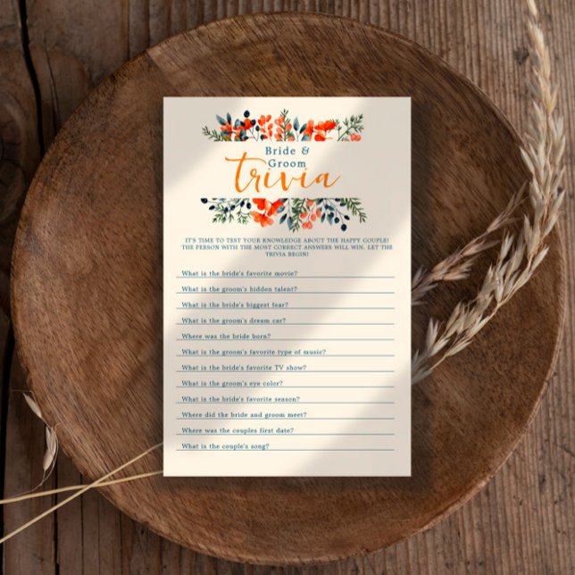 Blooming Botanicals Bride & Groom Trivia Game Flyer (Creator Uploaded)