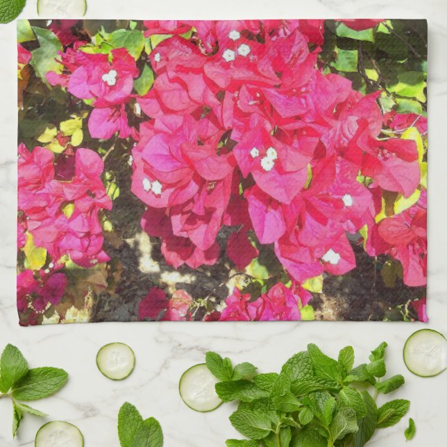 Blooming Bougainvillea Kitchen Towels (Folded)