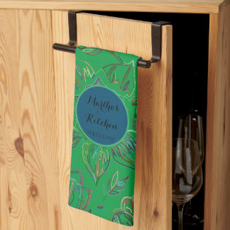 Blooming Bouquet Kelly Green Kitchen Towel