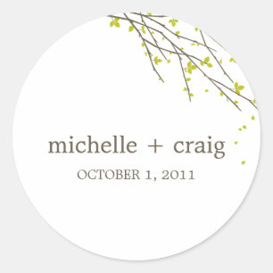 Blooming Branches Favor Stickers - Lime