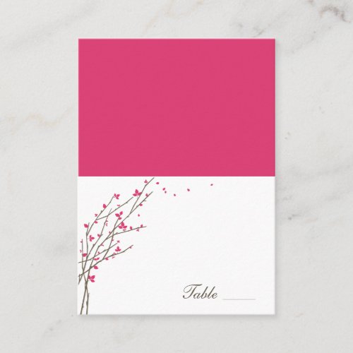 Blooming Branches Folded Place Cards - Fuchsia Business Card Templates