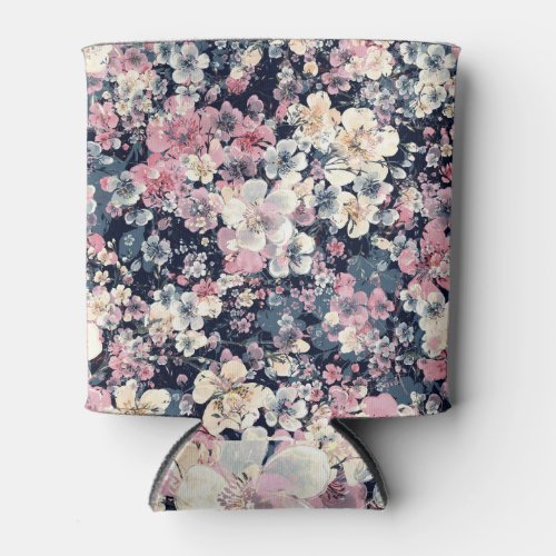 Blooming branches watercolor seamless pattern can cooler