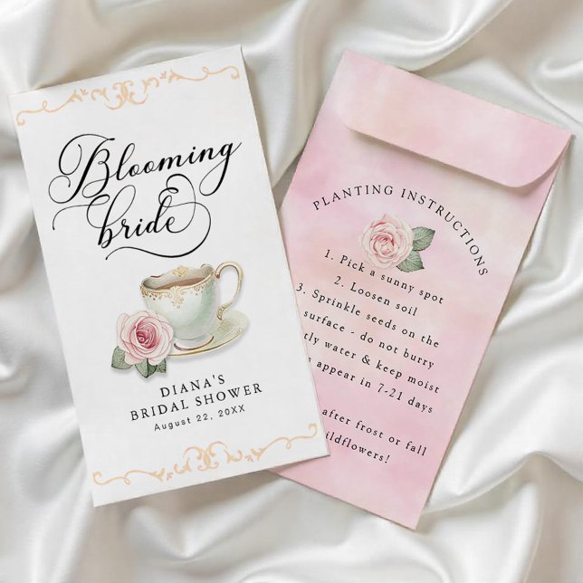 Blooming Bride Tea Party Seed Packet DIY Favor  Flyer (Seed Packet DIY Favor)