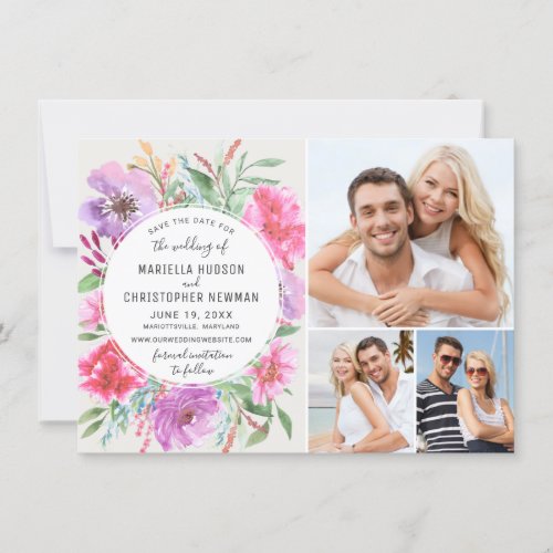 Blooming Bright Garden Watercolor Save the Date