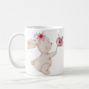 Blooming Bunny Bliss - Cute Rabbit and Floral Mug