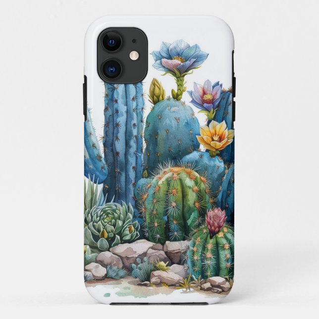 Blooming cacti and succulents Case-Mate iPhone case (Back)