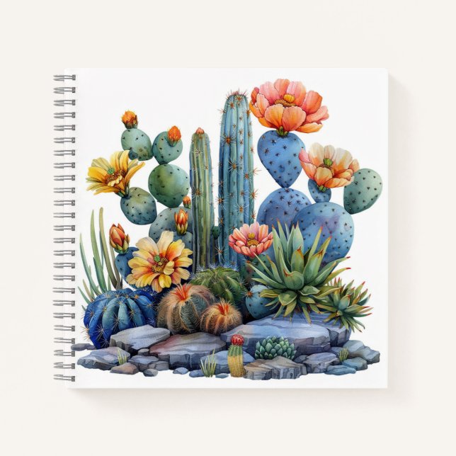 Blooming cacti and succulents notebook (Front)