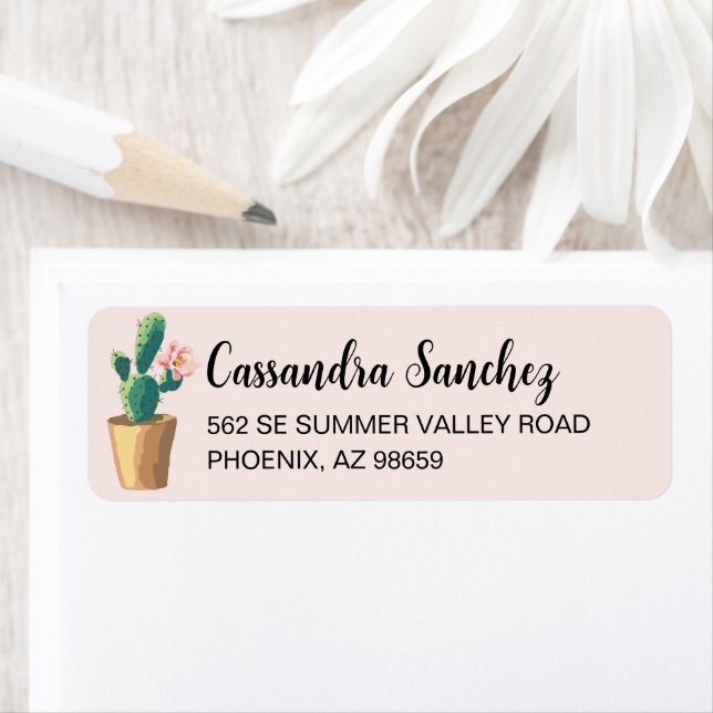 Blooming Cactus Return Address Label (Insitu)