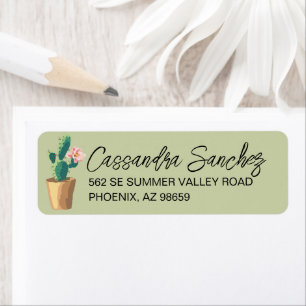 Blooming Cactus Return Address Label