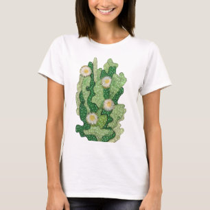Blooming Cactus Succulent Cacti Green Khaki Olive T-Shirt